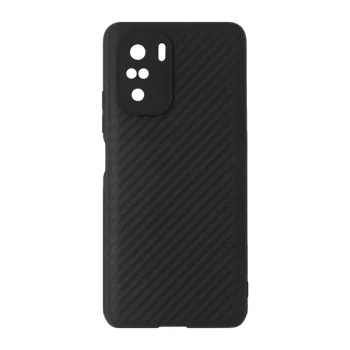 Чехол Brosco(Silicone Carbon для Xiaomi Poco F3  (черный))