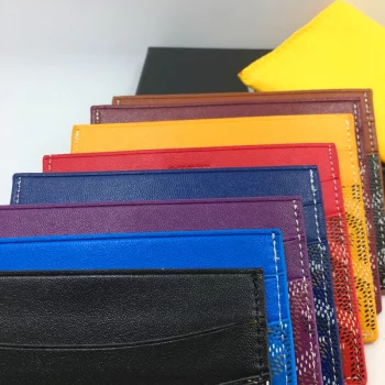 Genuine Leather ID Card Case Purse Classic Designer Mini Credit Card Holder Wallet 2018 New Fashion Men Women Slim Coin Purse Pocket Bag