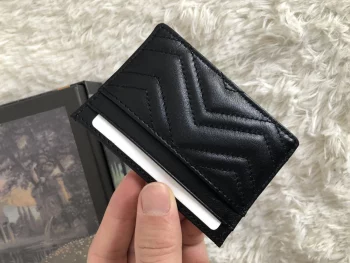 Free shipping of famous fashion brand women&#039;s purse sells classic card bag high quality leather designer wallet with serial number