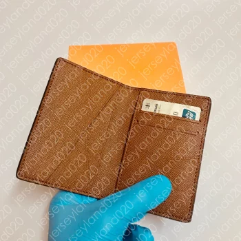 Compact POCKET ORGANIZER M60502 Men&#039;s Designer Fashion Short Luxury Multiple Wallet Key Coin Card Holder Damier Graphite Canvas N63143