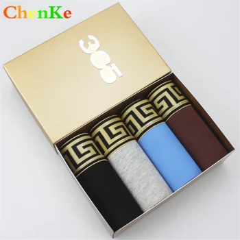 ChenKe Hot Sale Cotton Boxer Shorts Men Widening Gold Belt Heathy Underwear Brand Mens Boxers Male Panties 7 Colors Y200414